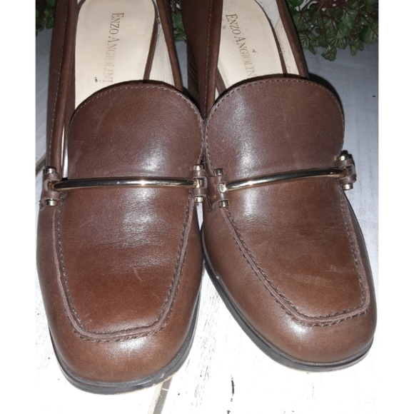 Enzo Angiolini "Mardie" Brown Leather Pump - Picture 15 of 16